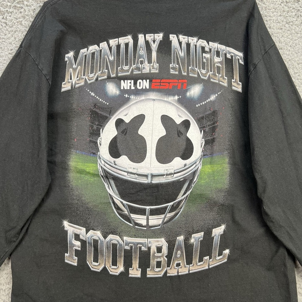 ESPN x MARSHMELLO NFL Monday Night Football Long Sleeve Shirt Large Black RARE